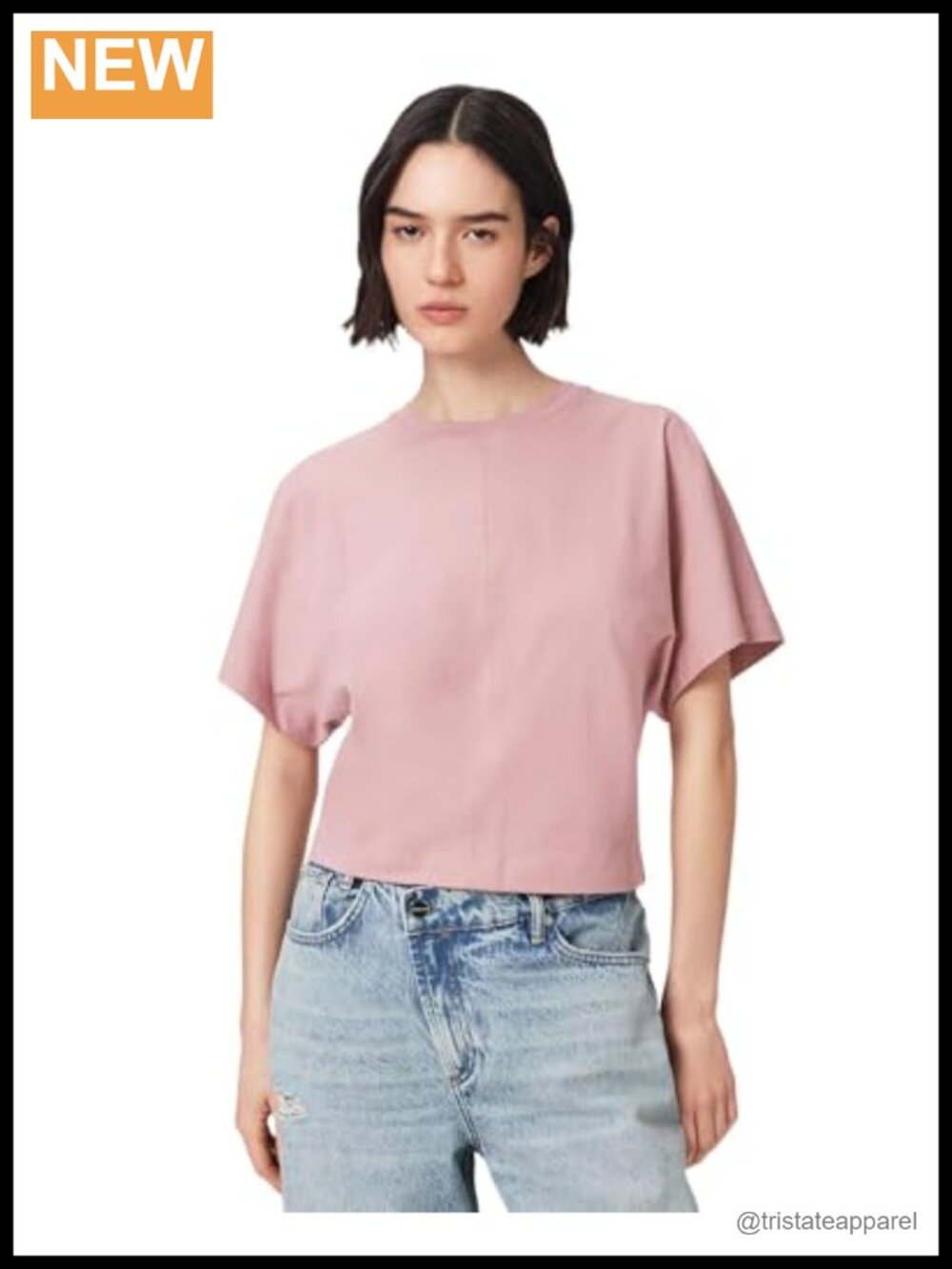 AllSaints Eden Artia Cotton Crew Neck Tee, Short Sleeve